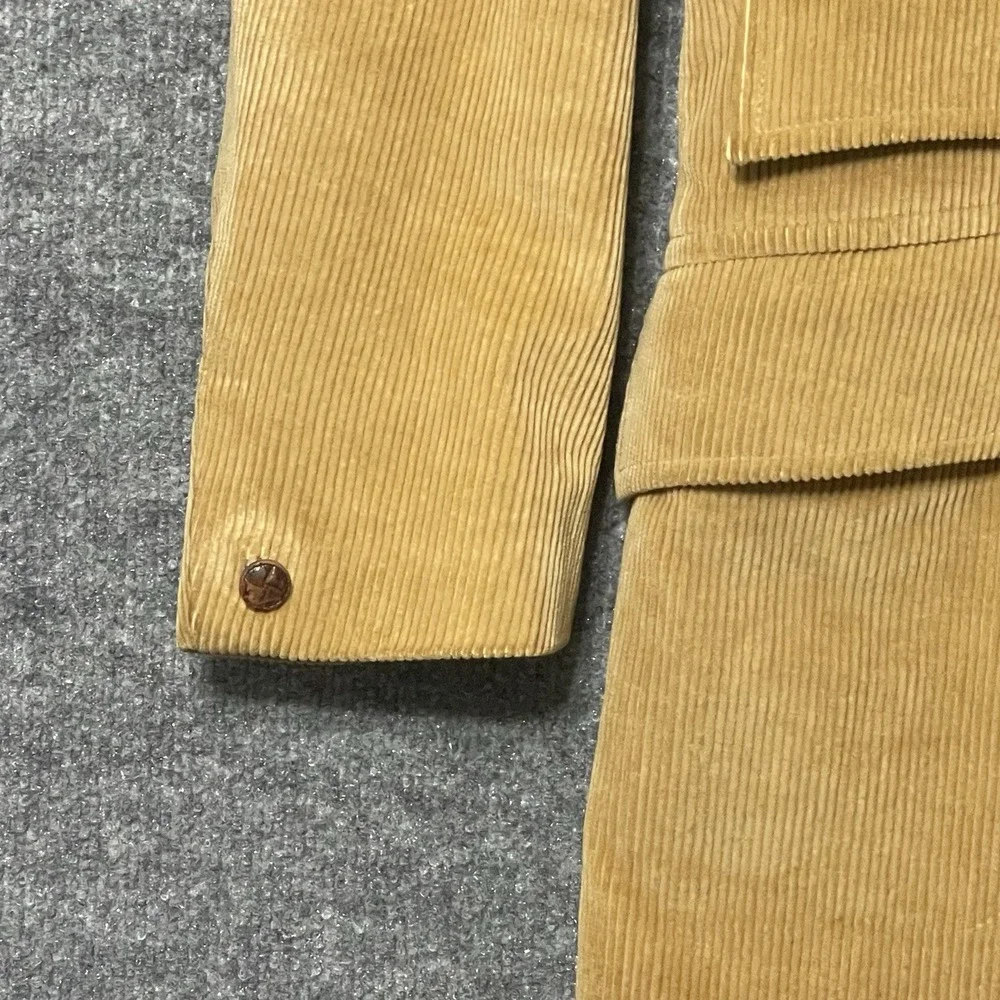 VTG 90s Eddie Bauer Mens Sz 40 L Brown Corduroy Two Button Blazer Triple Pockets